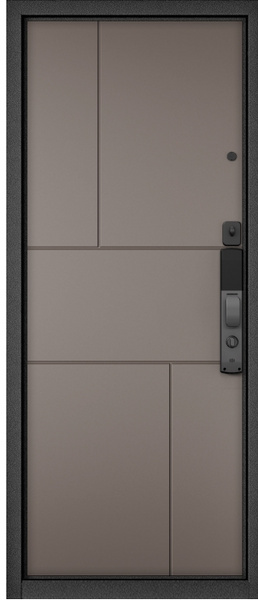 Входная дверь CITY SMART D-5/182 Чёрный муар / Эмаль капучино - фото 1