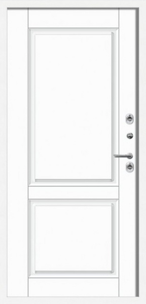 Входная дверь Шторм ТЕРМО Букле чёрный / Velluto Bianco - фото 1